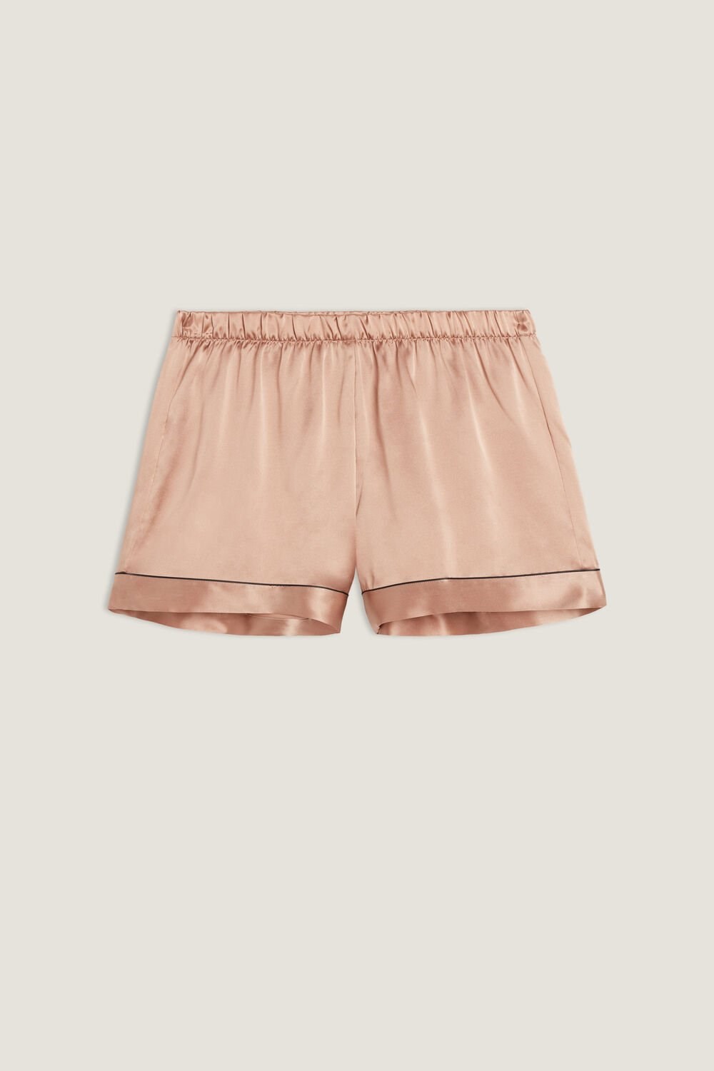 Natural - 163i - Satin Pink Intimissimi Silk Shorts with Contrast Trim | BYRS-12360