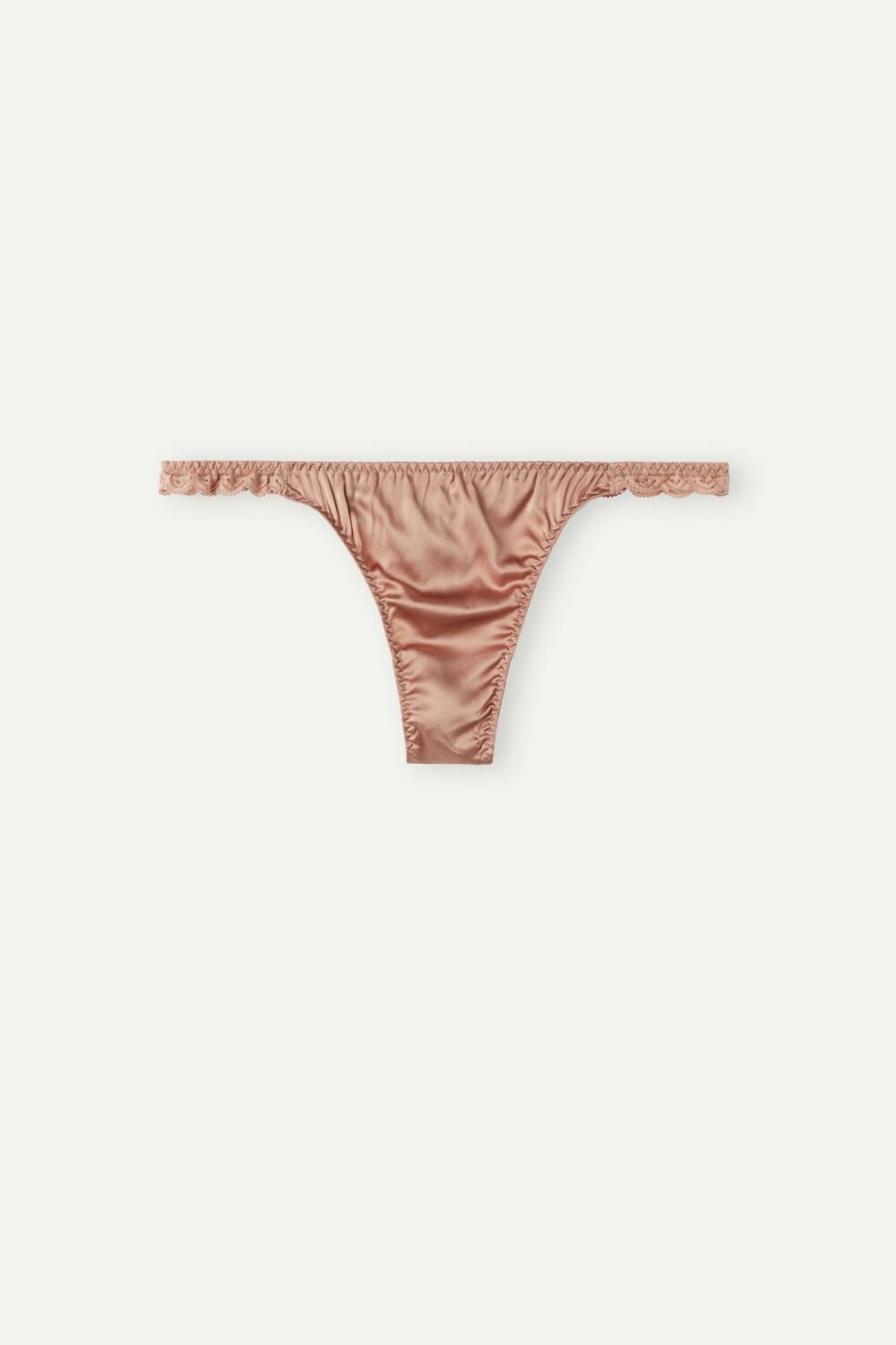 Natural - 163i - Satin Pink Intimissimi Silk and Lace G-String | CGAB-16082