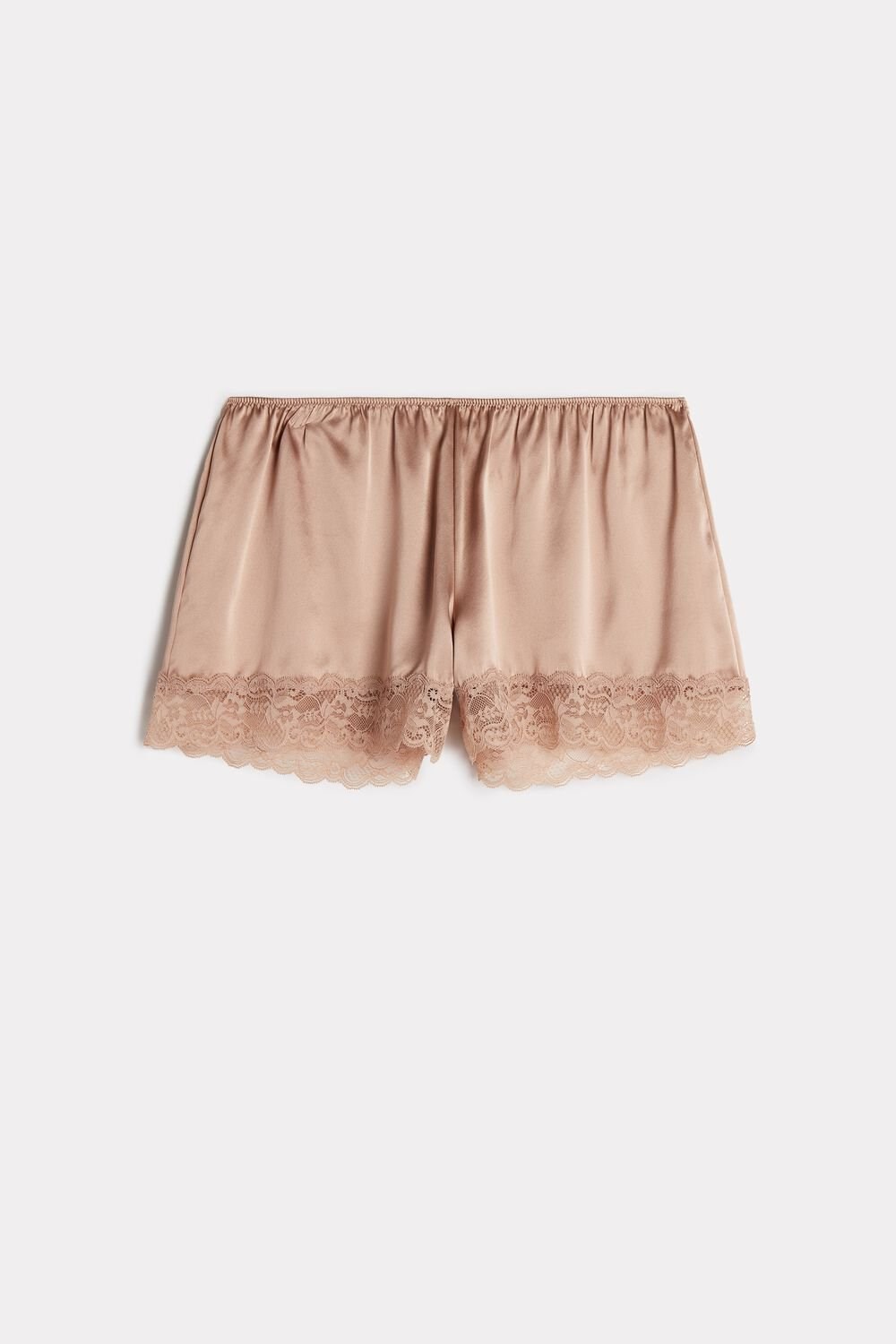 Natural - 163i - Satin Pink Intimissimi Silk Shorts | HZWU-73610