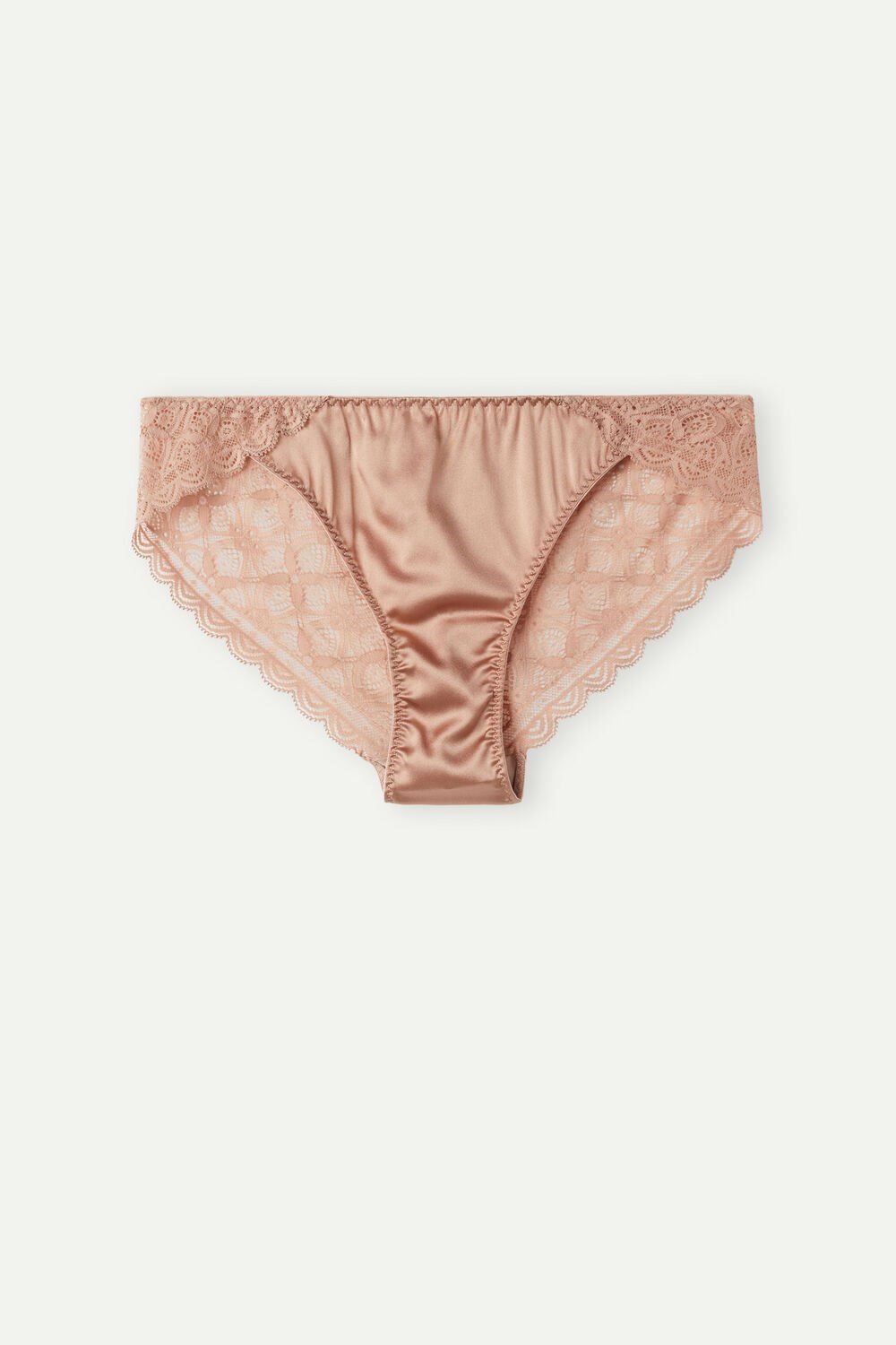 Natural - 163i - Satin Pink Intimissimi Silk and Lace Briefs | LJTB-31598