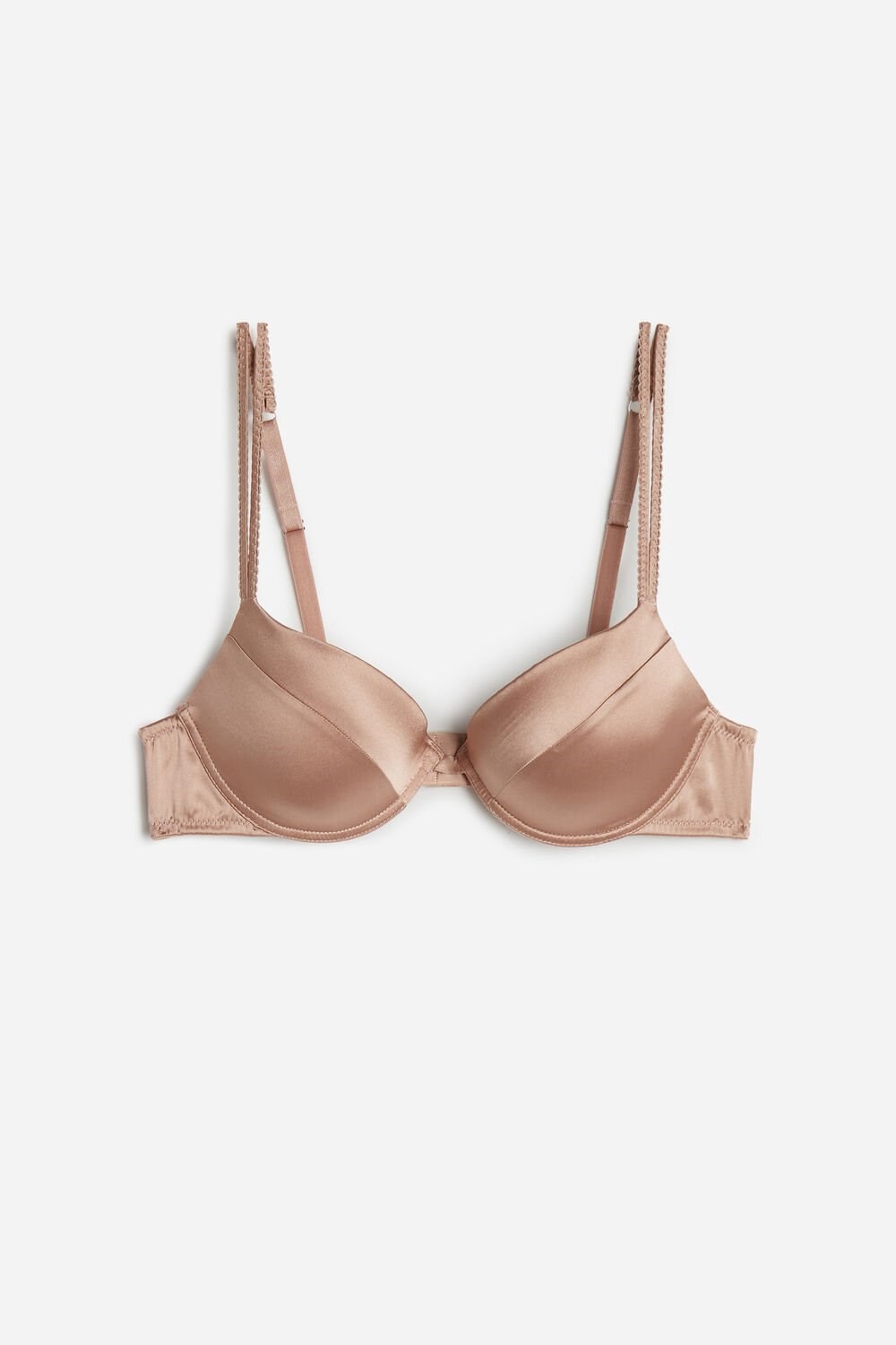 Natural - 163i - Satin Pink Intimissimi Bellissima Silk Push-Up Bra | RFWJ-82506