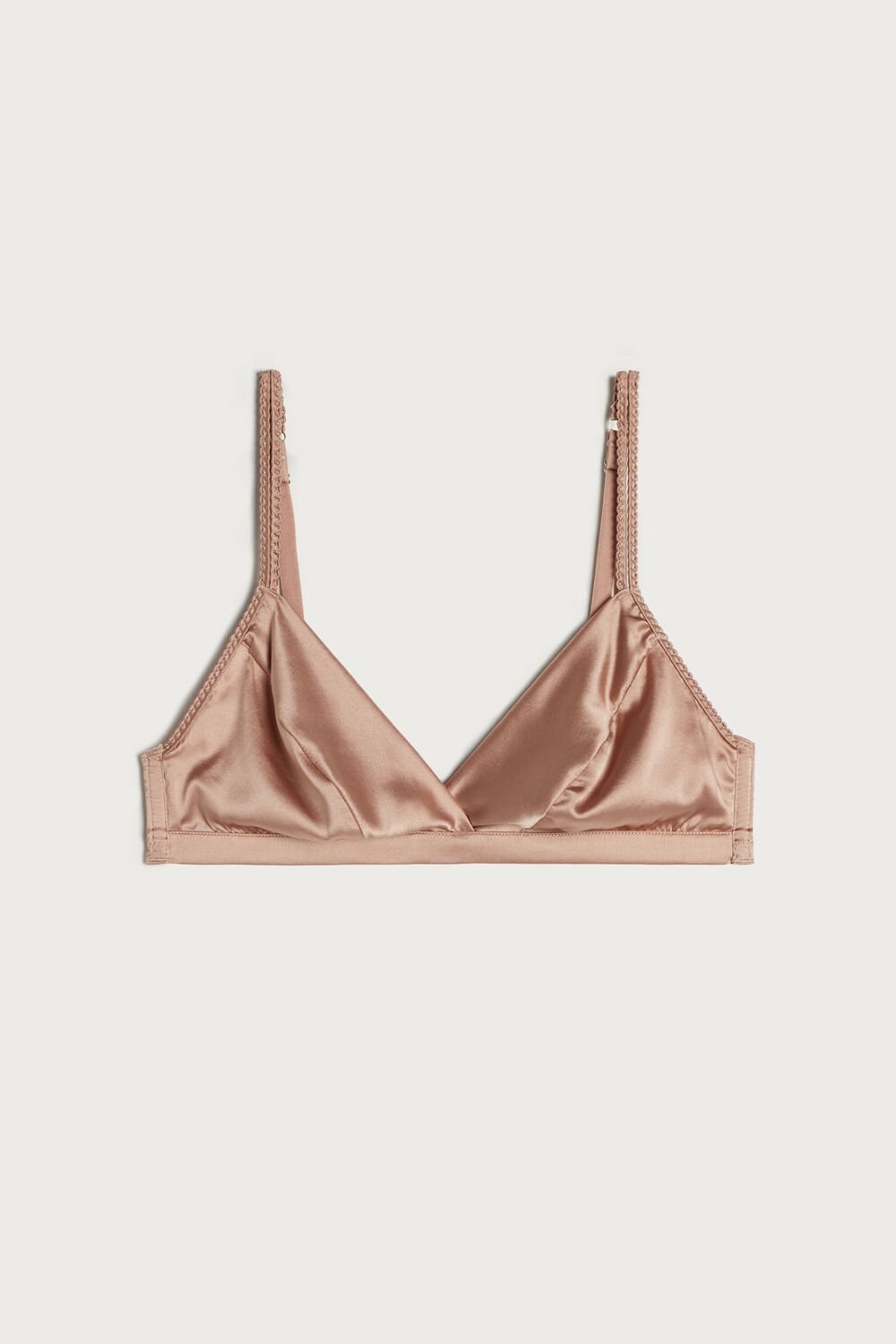 Natural - 163i - Satin Pink Intimissimi Emma Silk Triangle Bra | RMOF-17243