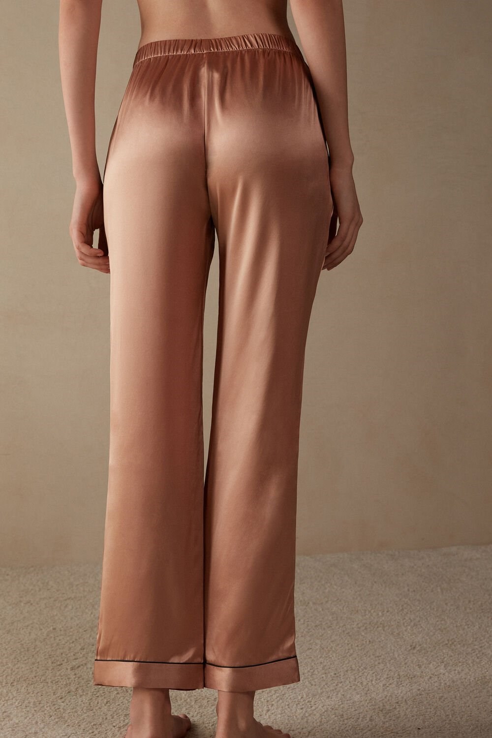 Natural - 163i - Satin Pink Intimissimi Silk Satin Pajama Pants | VAIQ-05978