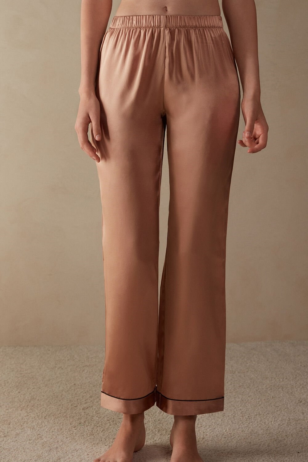 Natural - 163i - Satin Pink Intimissimi Silk Satin Pajama Pants | VAIQ-05978