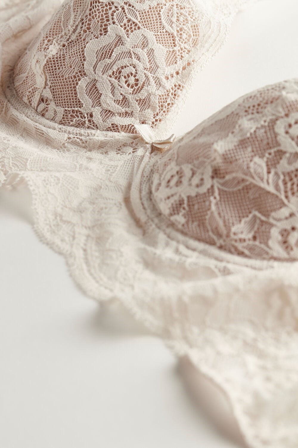 Natural - 2280 - Silk Pink Intimissimi Eleonora Lace Balconette Bra | LPET-01697