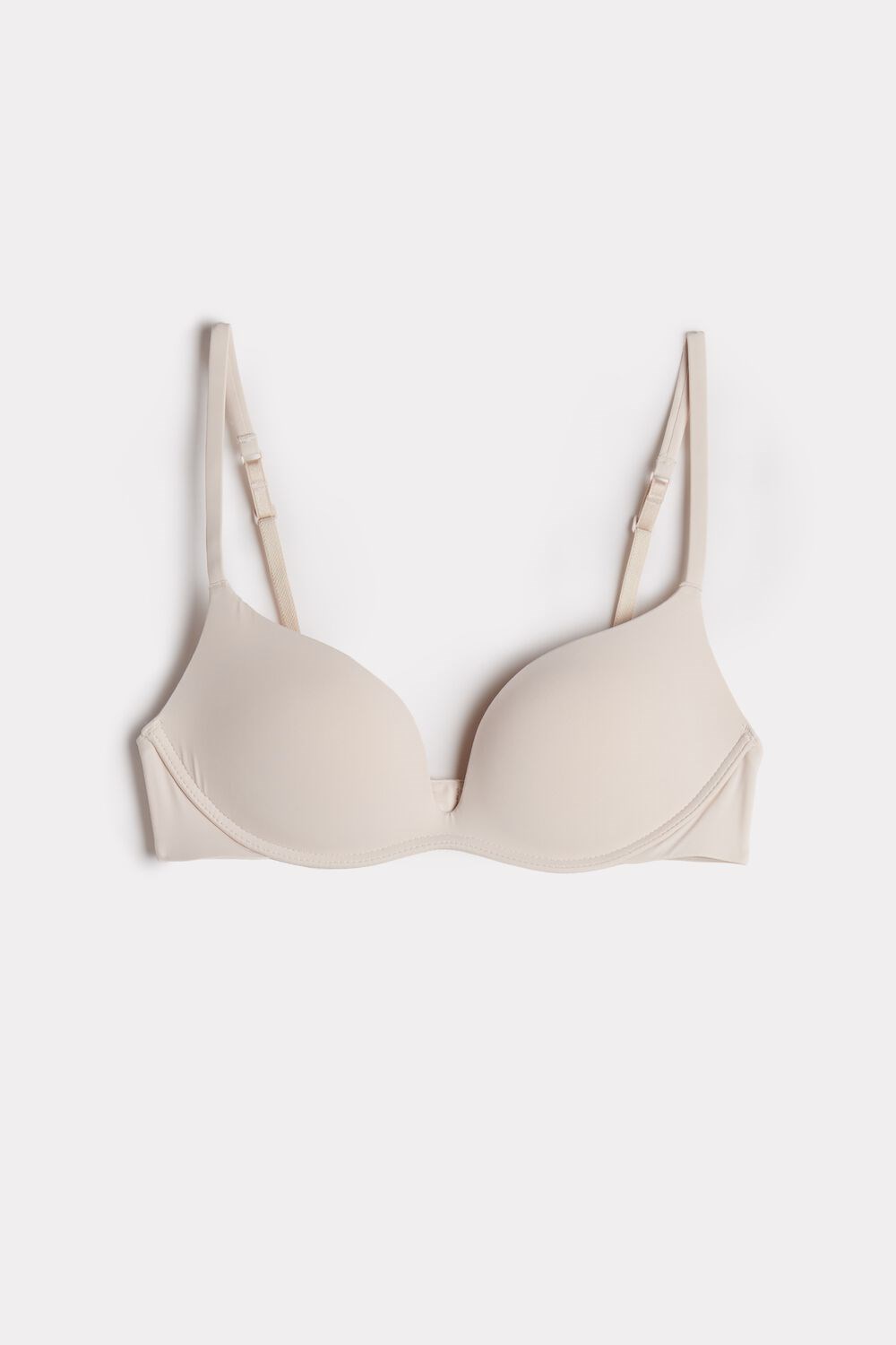 Natural - 2280 - Silk Pink Intimissimi Gioia B Cup Microfiber Super Push-Up Bra | AUTQ-06137