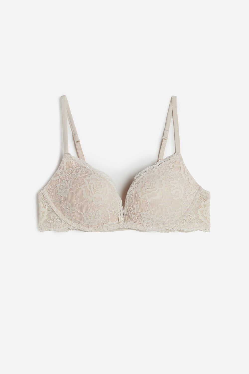 Natural - 2280 - Silk Pink Intimissimi Gioia Lace Super Push-Up Bra | WBXE-59204