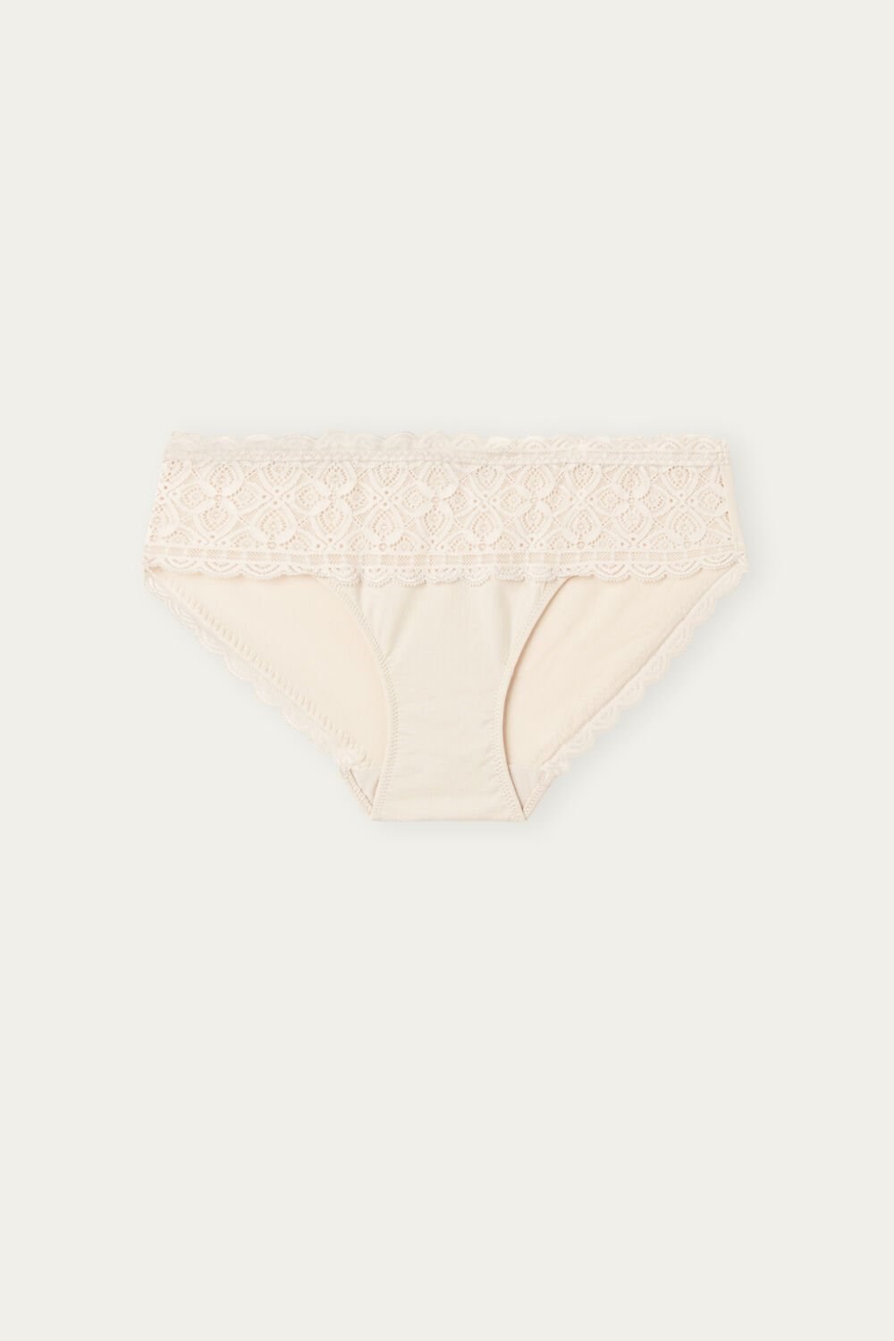 Natural - 2280 - Silk Pink Intimissimi Lace and Cotton High Rise Panties | UHVF-50672