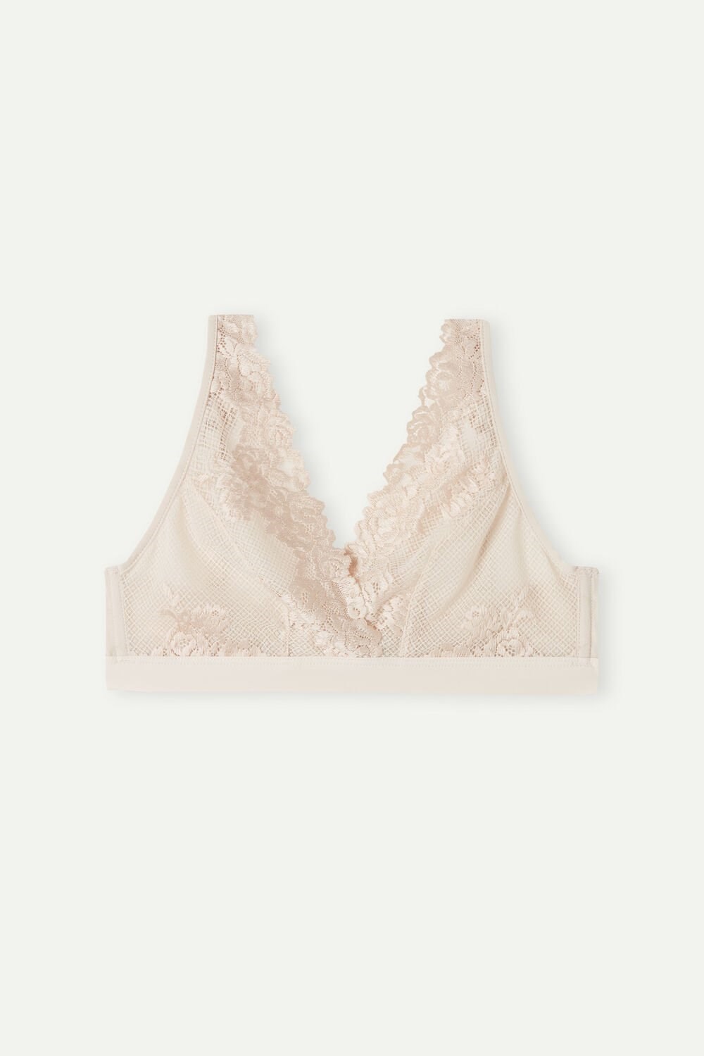 Natural - 2280 - Silk Pink Intimissimi Pretty Flowers Lara Triangle Bra | HMNW-75168