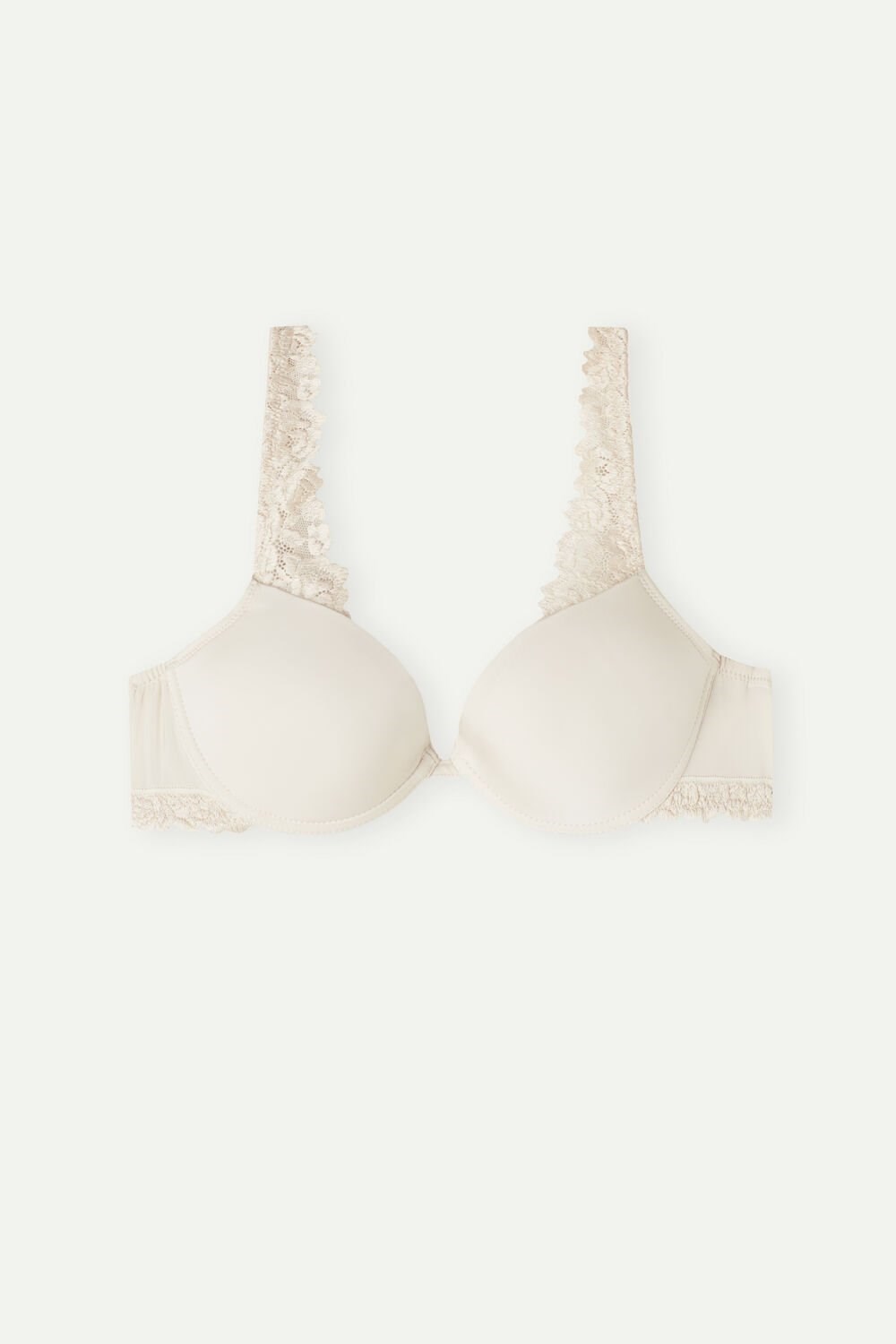 Natural - 2280 - Silk Pink Intimissimi Pretty Flowers Microfiber Bellissima Push-up Bra | HQTN-84312