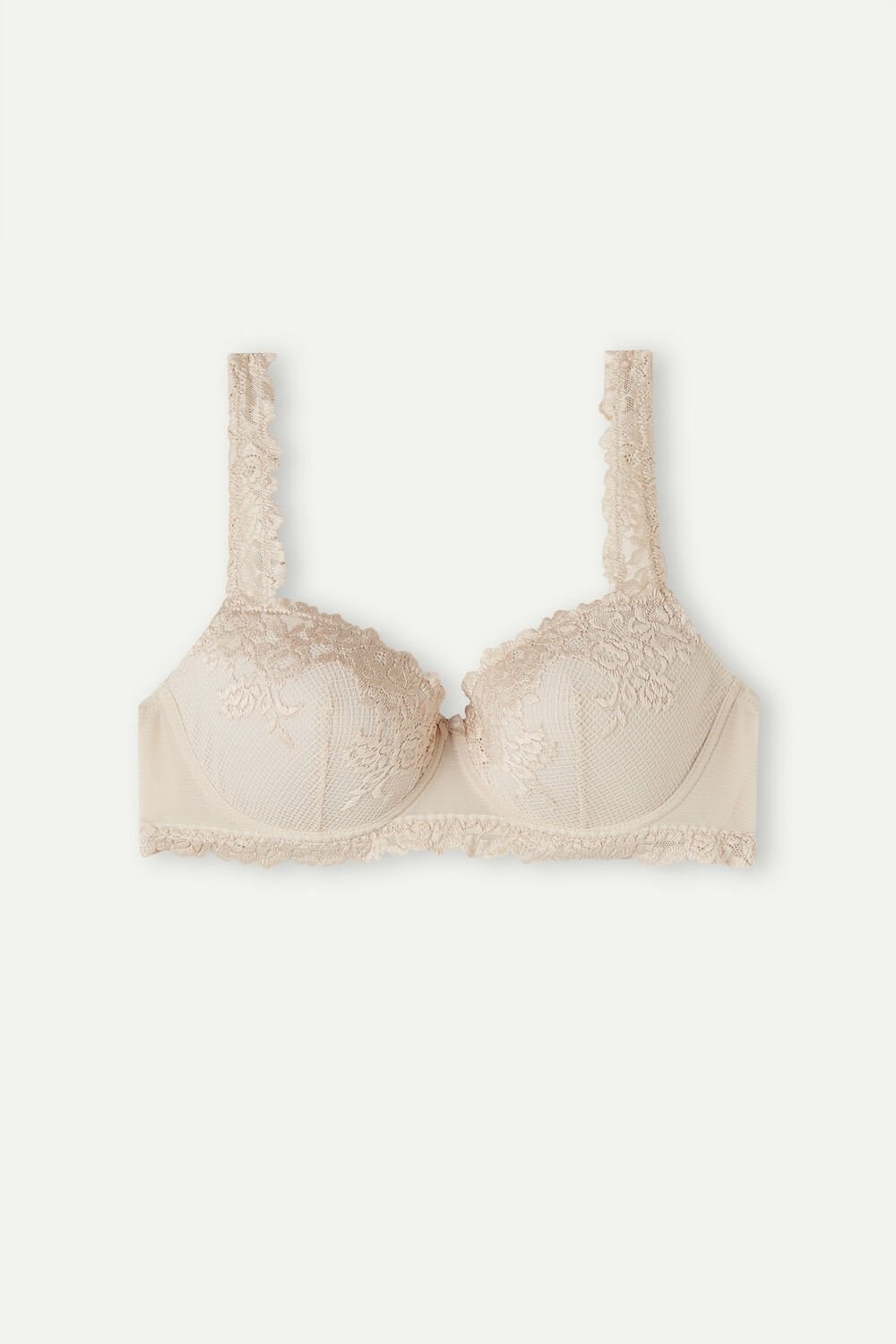 Natural - 2280 - Silk Pink Intimissimi Pretty Flowers Sofia Balconette Bra | KUSQ-59368