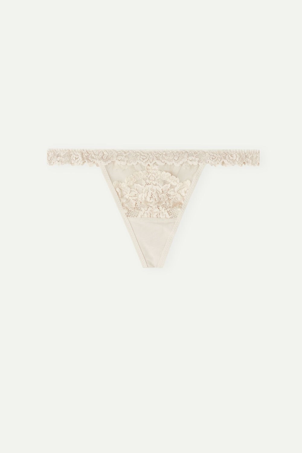 Natural - 2280 - Silk Pink Intimissimi Pretty Flowers String Thong | NCQG-52690