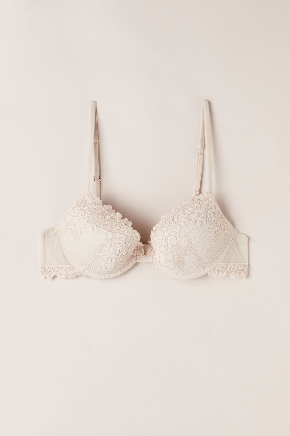 Natural - 2280 - Silk Pink Intimissimi Pretty Flowers Bellissima Push-up Bra | OYPT-16528