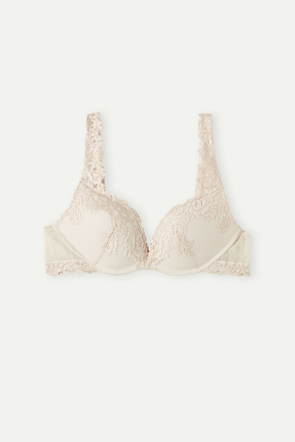 Natural - 2280 - Silk Pink Intimissimi Pretty Flowers Gioia Super Push-up Bra | ZMCR-78526