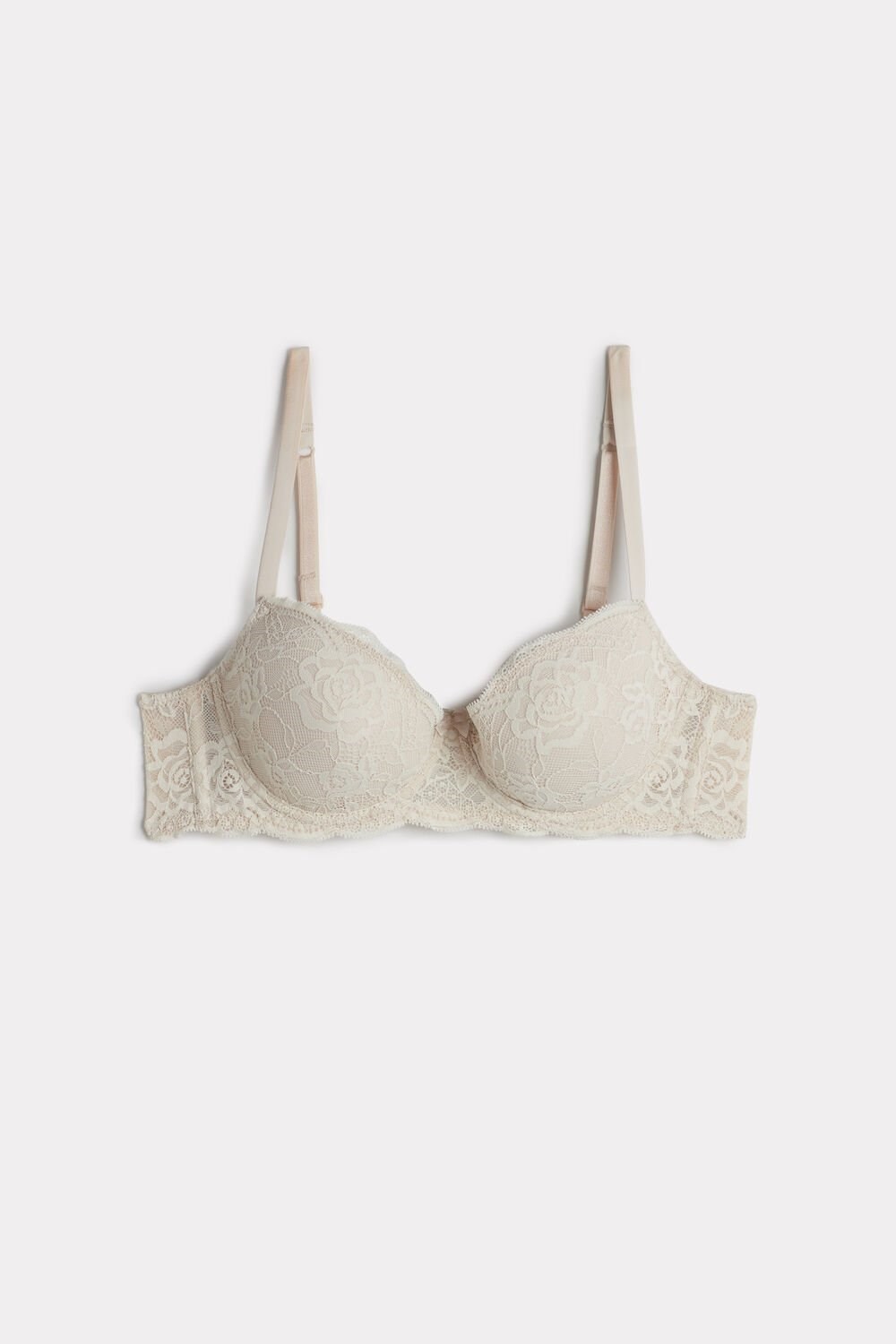 Natural - 2280 - Silk Pink Intimissimi Sofia Lace Balconette Bra | KXTM-74209