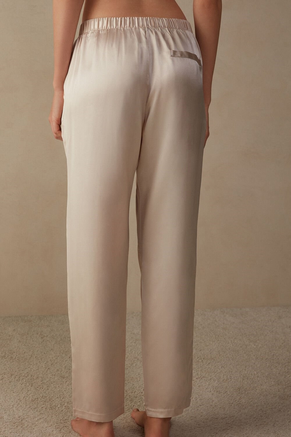 Natural - 2280 - Silk Pink Intimissimi Straight Silk Pants | QJWA-18936