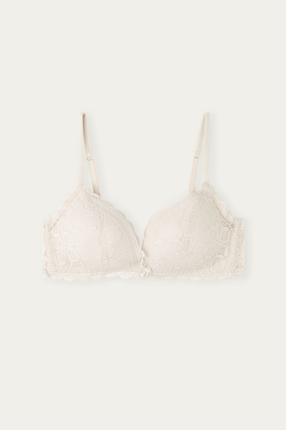 Natural - 2280 - Silk Pink Intimissimi Tiziana Triangle Bra in Lace | WBQE-49827