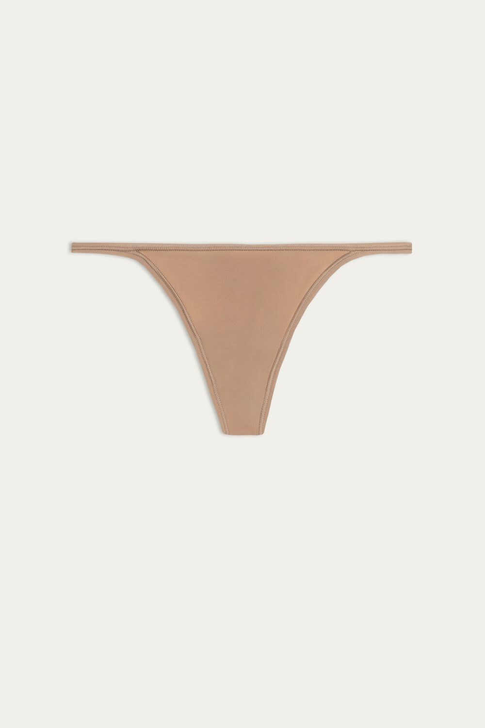 Natural - 417i - Medium Beige Intimissimi Thong with Ultralight Microfiber Straps | HRYI-91640