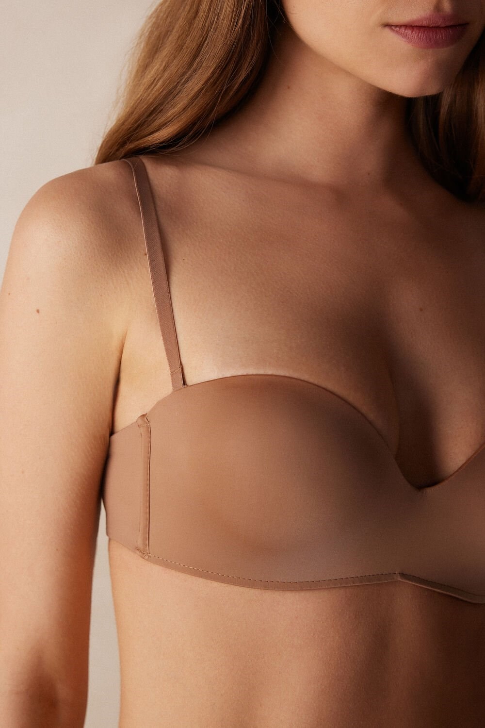 Natural - 417i - Medium Beige Intimissimi Gioia Bandeau Bra in Ultralight Microfiber | JOZK-78209