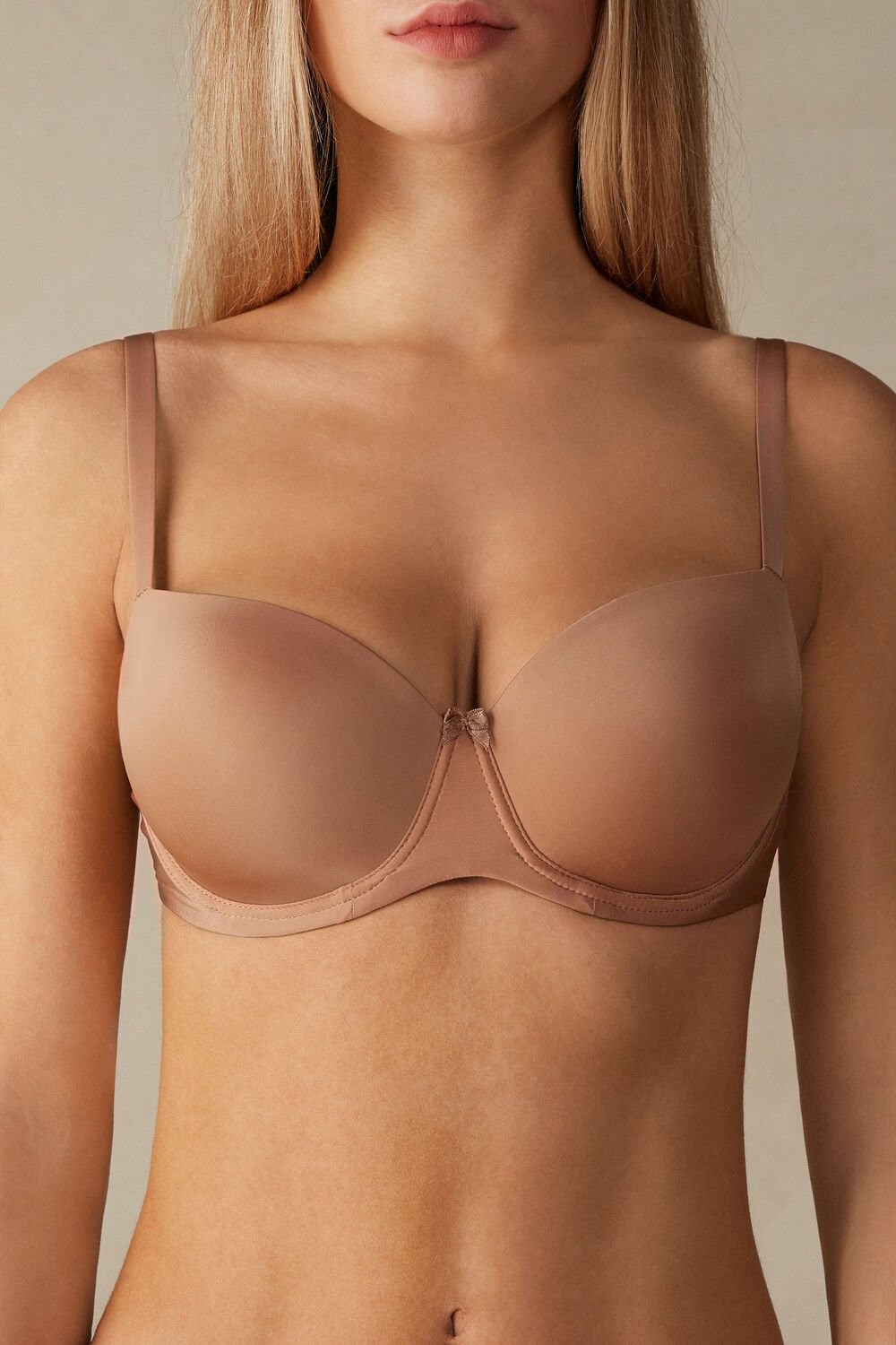 Natural - 417i - Medium Beige Intimissimi Sofia Balconette Bra in Ultralight Microfiber | VKUQ-67805