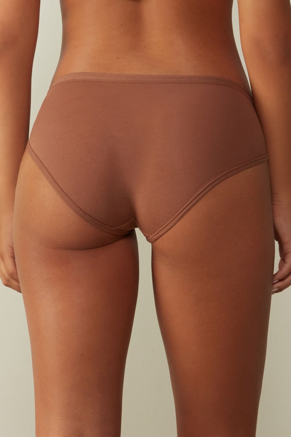 Natural - 502i - Dark Beige Intimissimi Ultralight Supima® Cotton Briefs | BVHM-29461