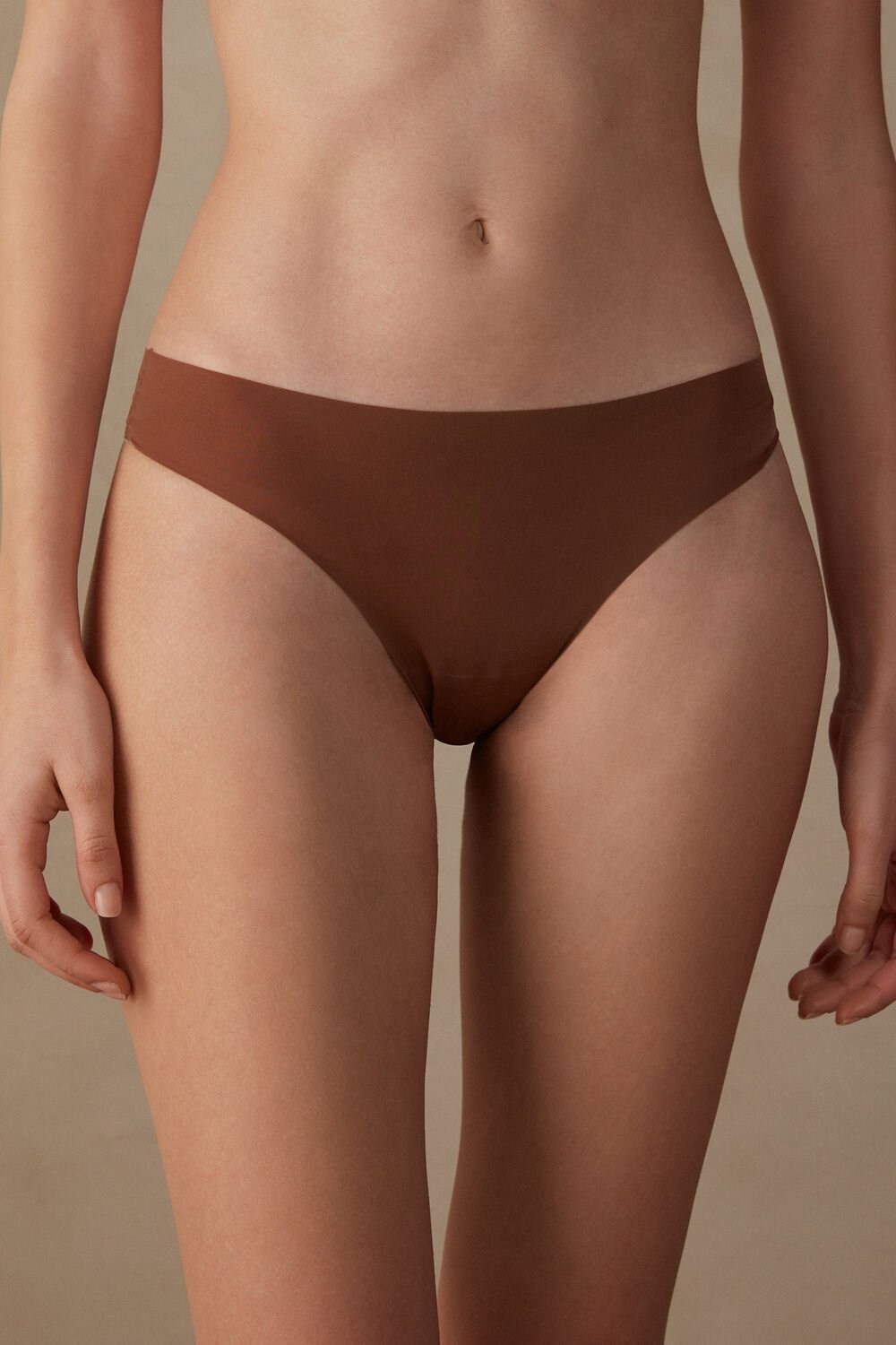 Natural - 502i - Dark Beige Intimissimi Brazilian Panties in Seamless Ultra Light Microfiber | GOFB-60148