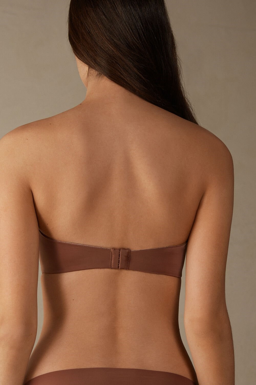 Natural - 502i - Dark Beige Intimissimi Anna Bandeau Bra in Ultralight Microfiber | KOAZ-18264