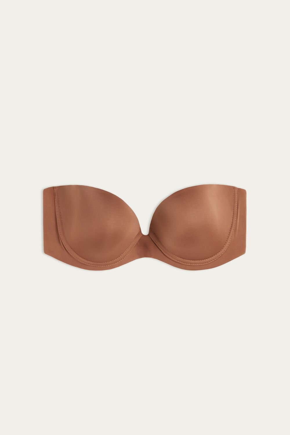 Natural - 502i - Dark Beige Intimissimi Anna Bandeau Bra in Ultralight Microfiber | KOAZ-18264