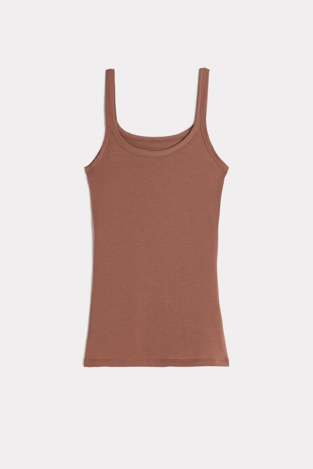 Natural - 502i - Dark Beige Intimissimi Ultralight Supima® Cotton Top | QINZ-36178