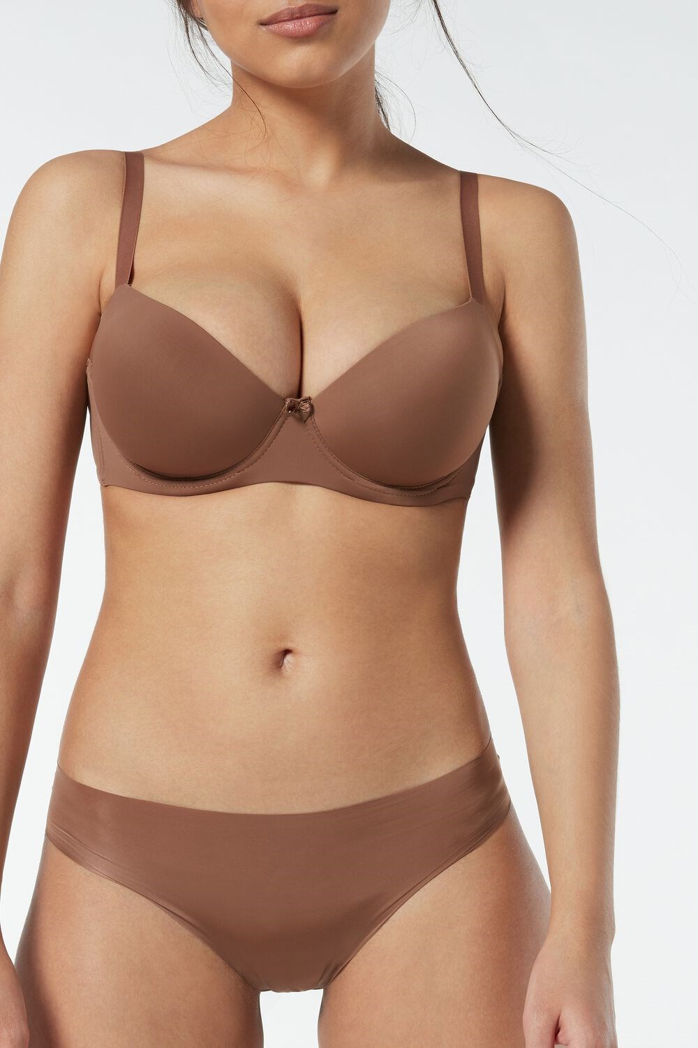 Natural - 502i - Dark Beige Intimissimi Sofia Microfiber Padded Balconette Bra | RBCZ-10567