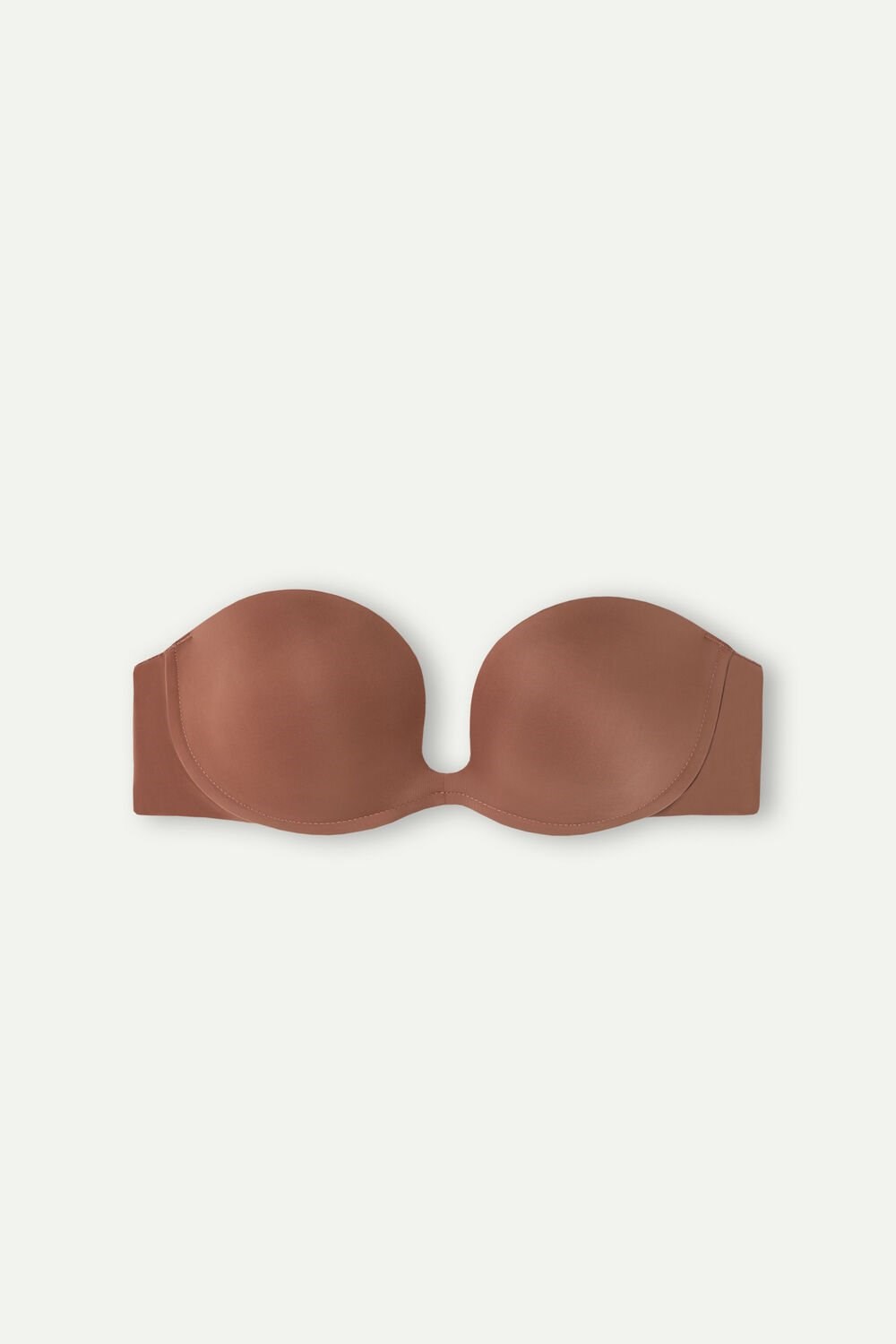 Natural - 502i - Dark Beige Intimissimi Monica Bandeau Bra in Ultralight Microfiber | XJDP-30156