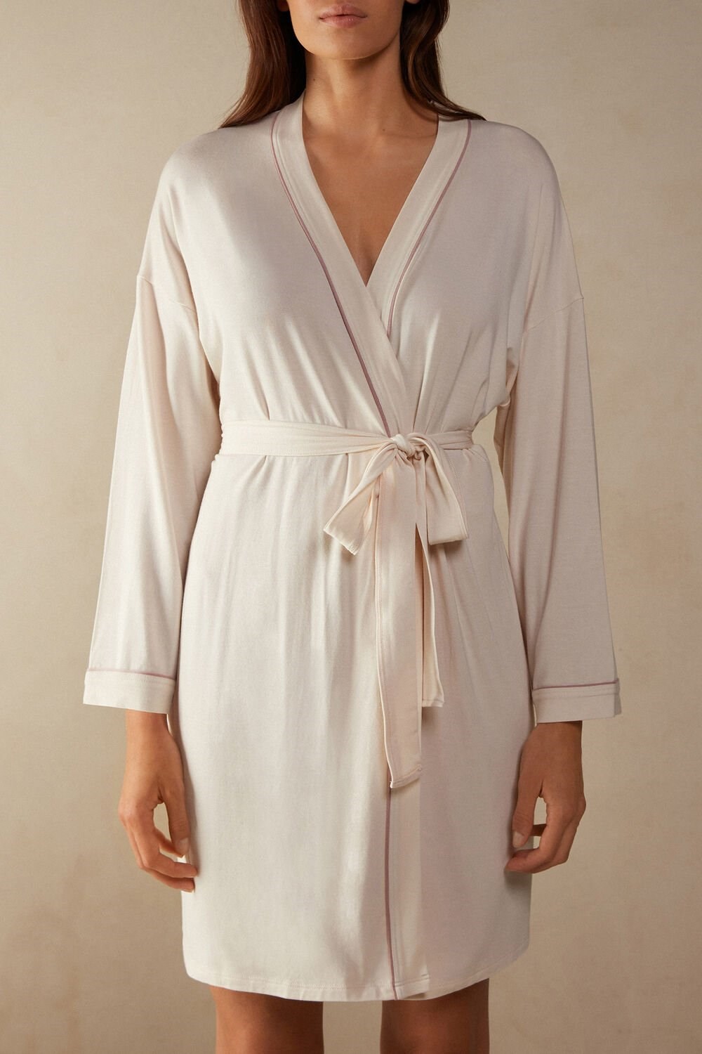 Natural - 612i - Vanilla Ivory Intimissimi Modal Kimono | FTME-62918