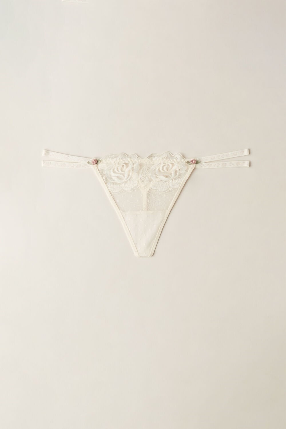 Natural - 612i - Vanilla Ivory Intimissimi Scent of Roses String Thong | NVKD-31958