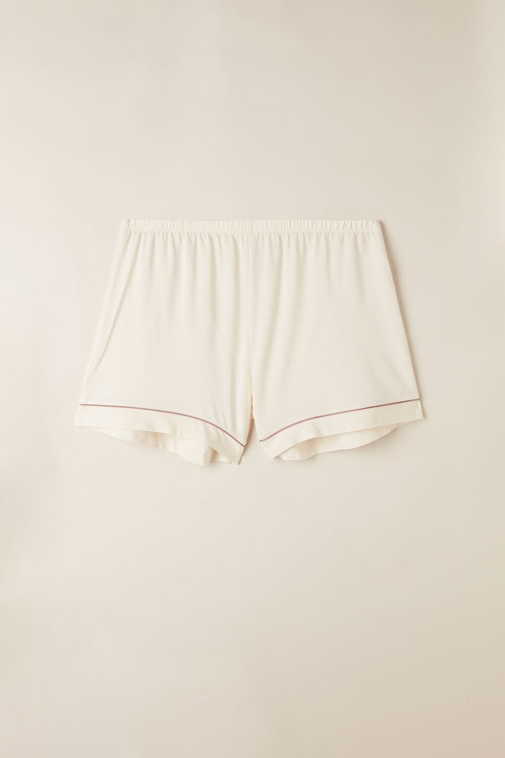 Natural - 612i - Vanilla Ivory Intimissimi Modal Shorts with Contrast Trim | ZWDF-06452