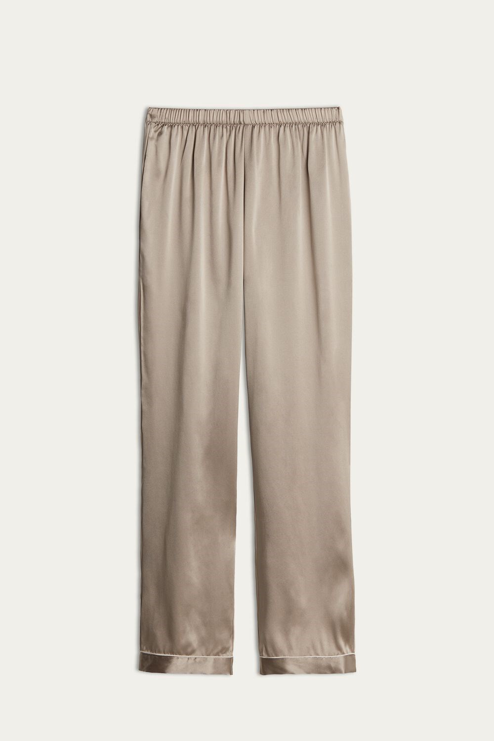 Natural - 651i - Powder Beige Intimissimi Silk Satin Pajama Pants | FSDV-05186