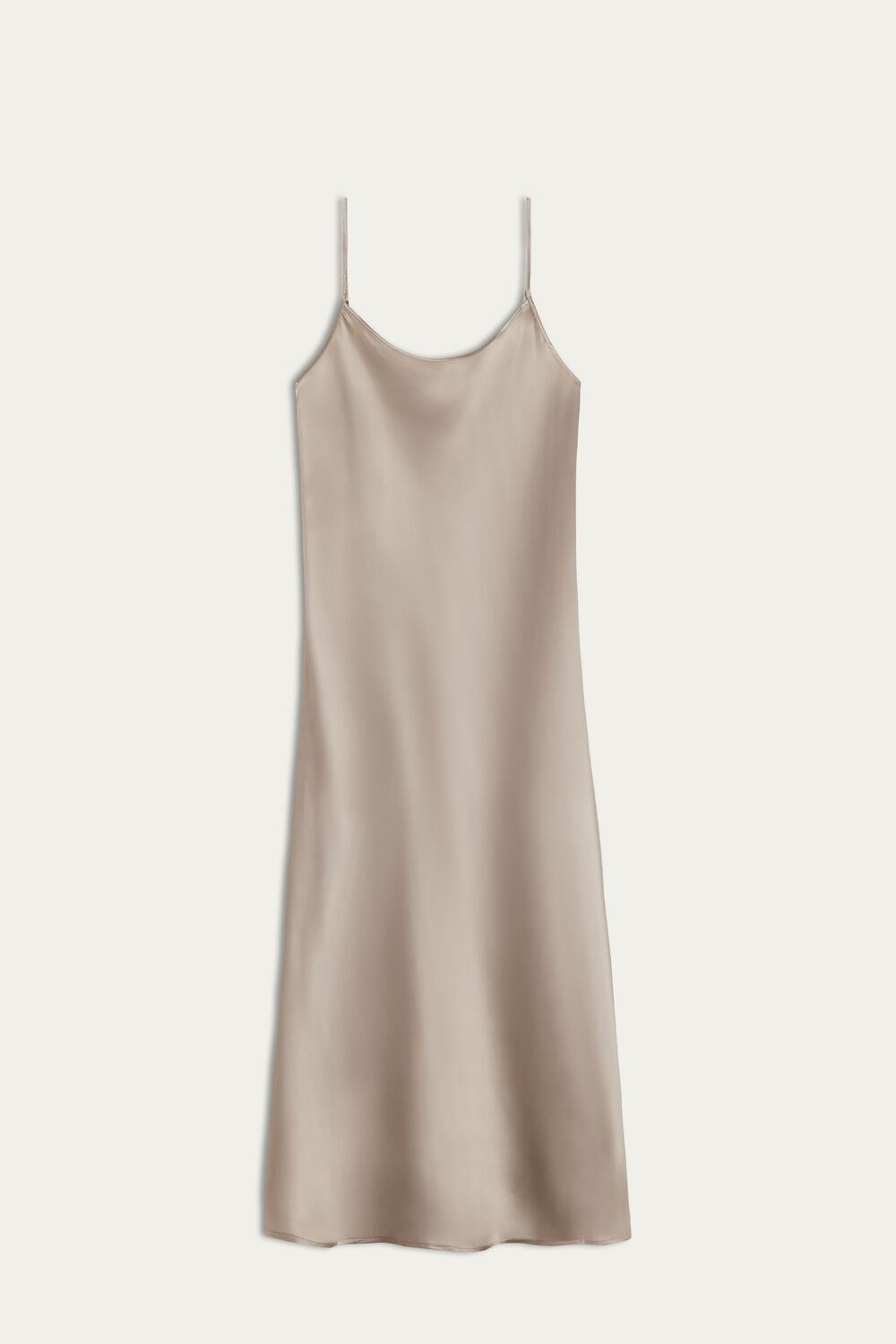 Natural - 651i - Powder Beige Intimissimi Midi-Length Slip in Silk | JTPH-60583