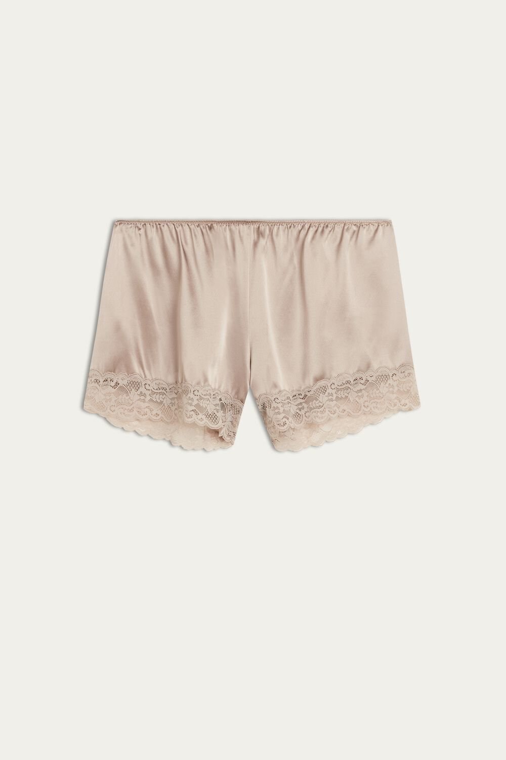 Natural - 651i - Powder Beige Intimissimi Silk Shorts | SJUY-12068