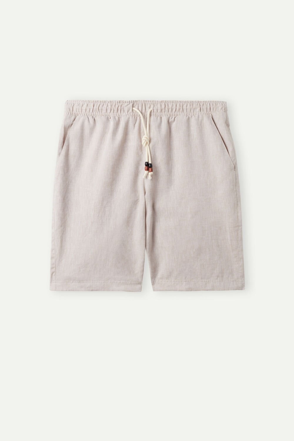 Natural - 917i - Linen White Intimissimi Linen and Cotton Shorts | AFQH-21046