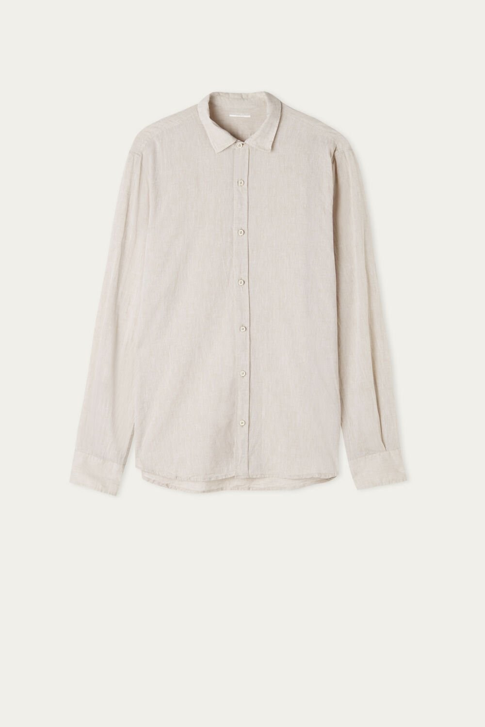 Natural - 917i - Linen White Intimissimi Linen and Cotton Shirt | VZDR-86129