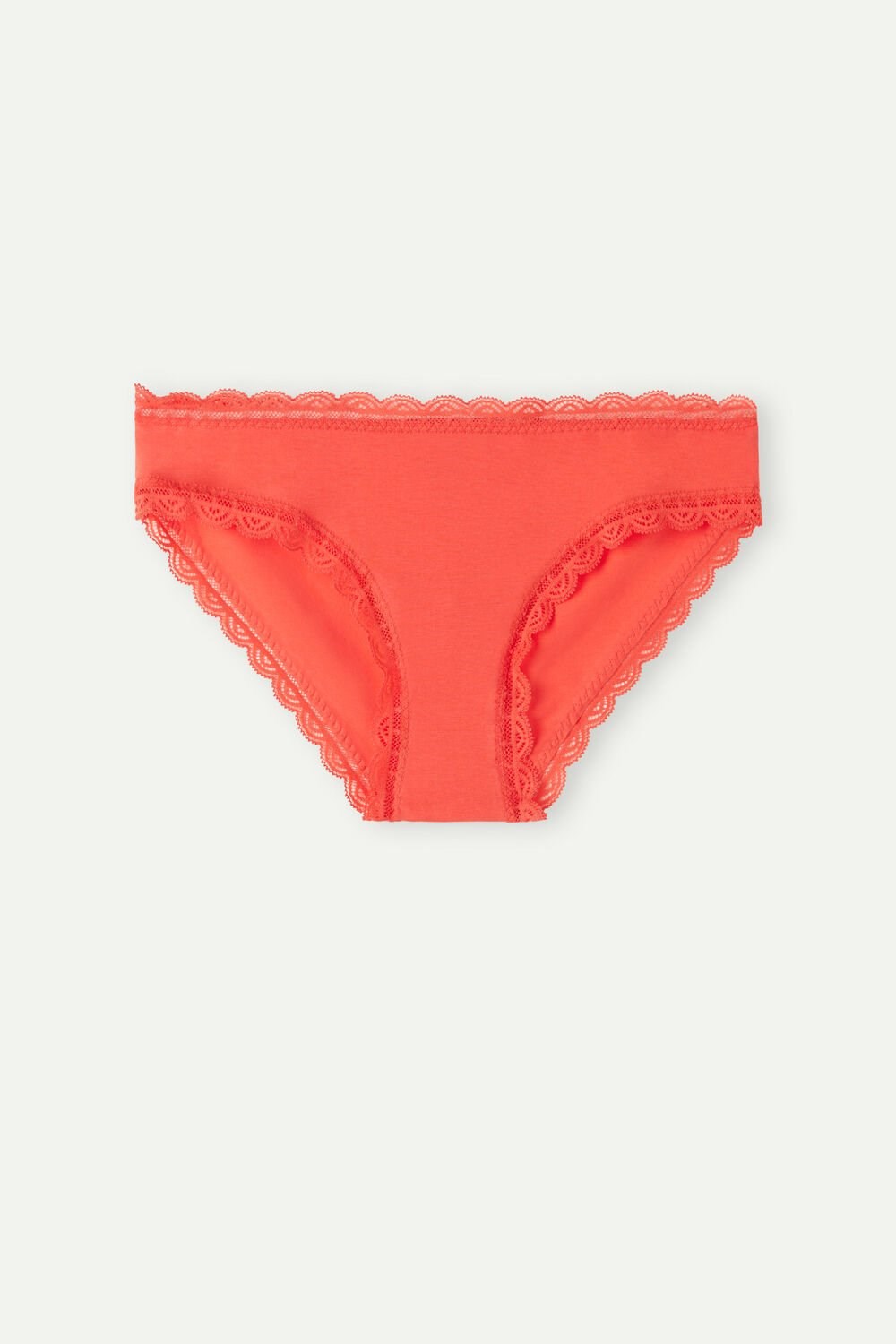 Orange - 219j - Flame Scarlet Intimissimi Cotton and Lace Panties | CBSU-28593