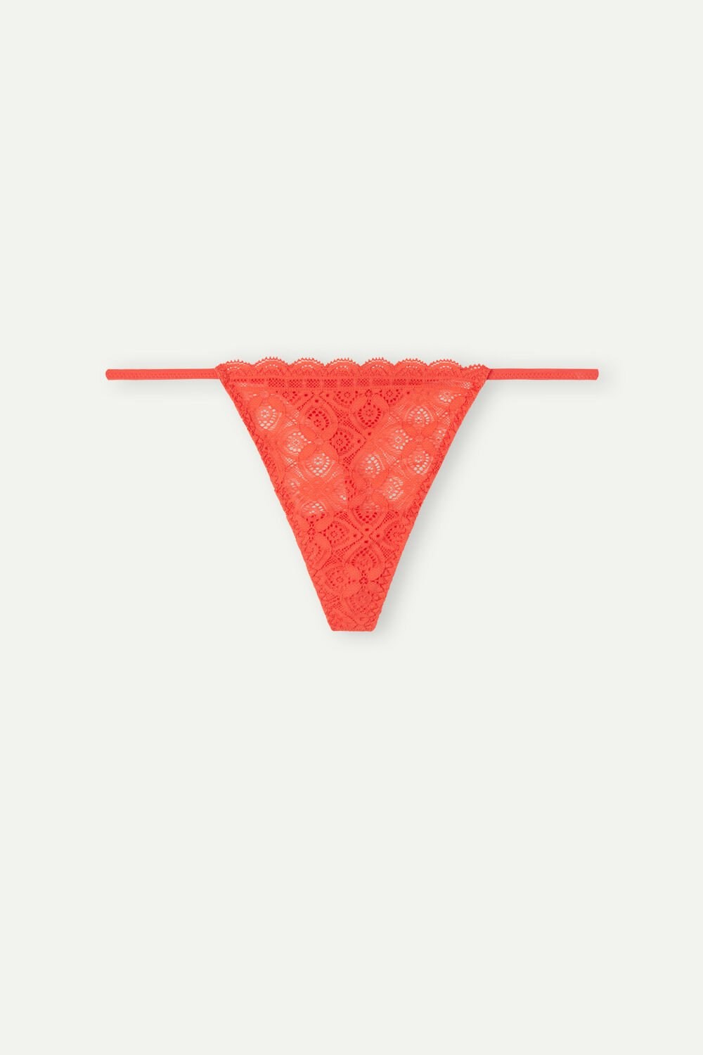 Orange - 219j - Flame Scarlet Intimissimi Lace String Thong | DEXA-71648