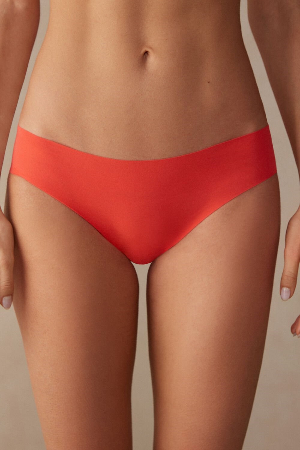 Orange - 219j - Flame Scarlet Intimissimi Seamless Supima® Cotton Panties | THCE-96804