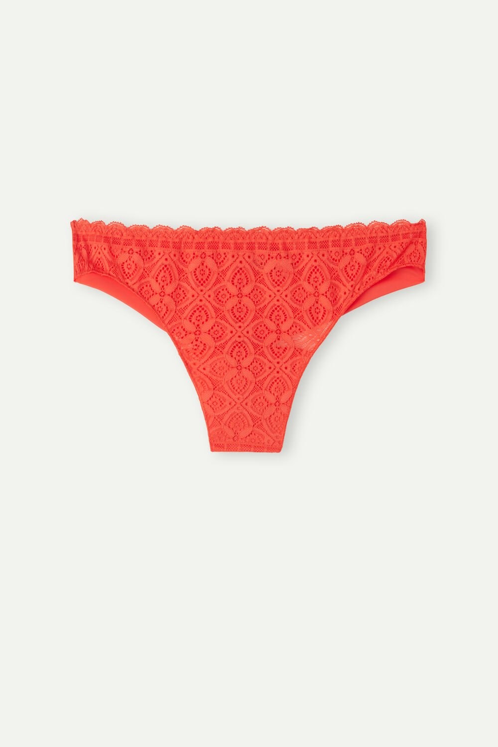 Orange - 219j - Flame Scarlet Intimissimi Lace and Microfiber Brazilian | WMVO-10794