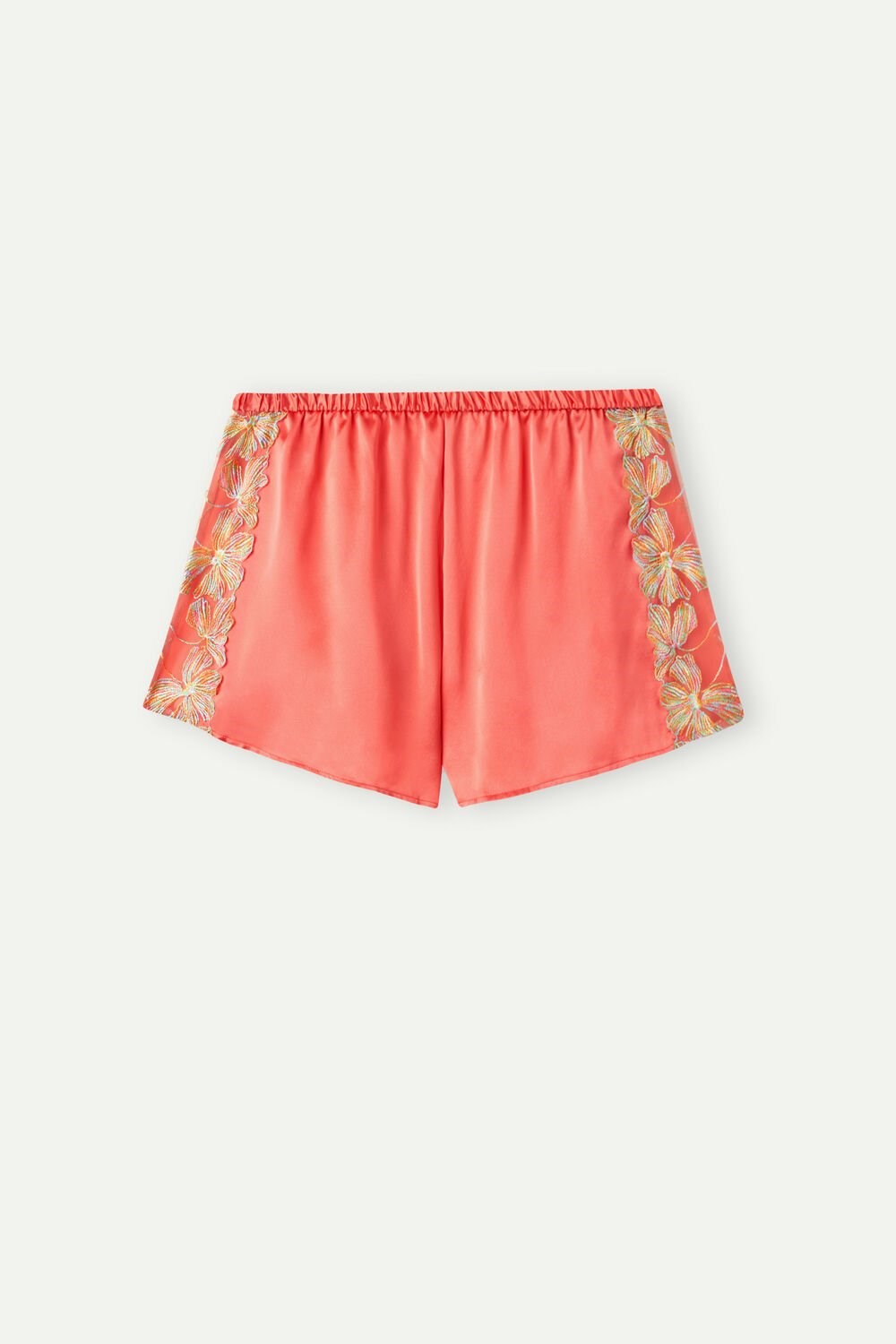 Orange - 249j - Coral Red Intimissimi Candy Colors Silk Shorts | FPYT-84126