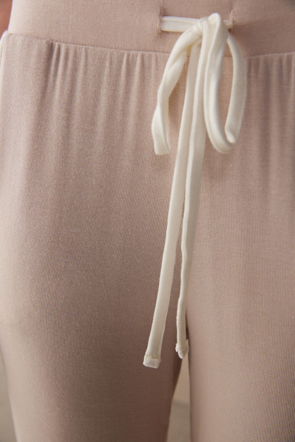 Pale Pink - 227j - Silk Pink / Talc White Intimissimi Simple Elegance Full Length Jogger Pants in Modal | SVFM-49720