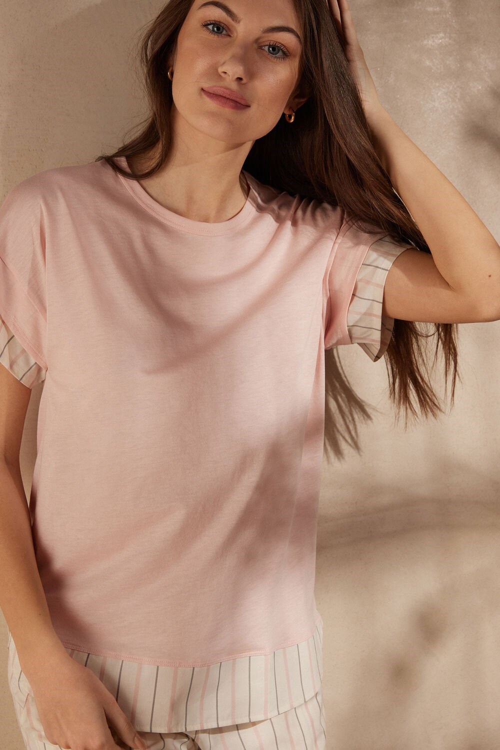 Pale Pink - 234j - Spring Pink Intimissimi Soft Spring Short Sleeve Cotton T-Shirt | SVDO-45816