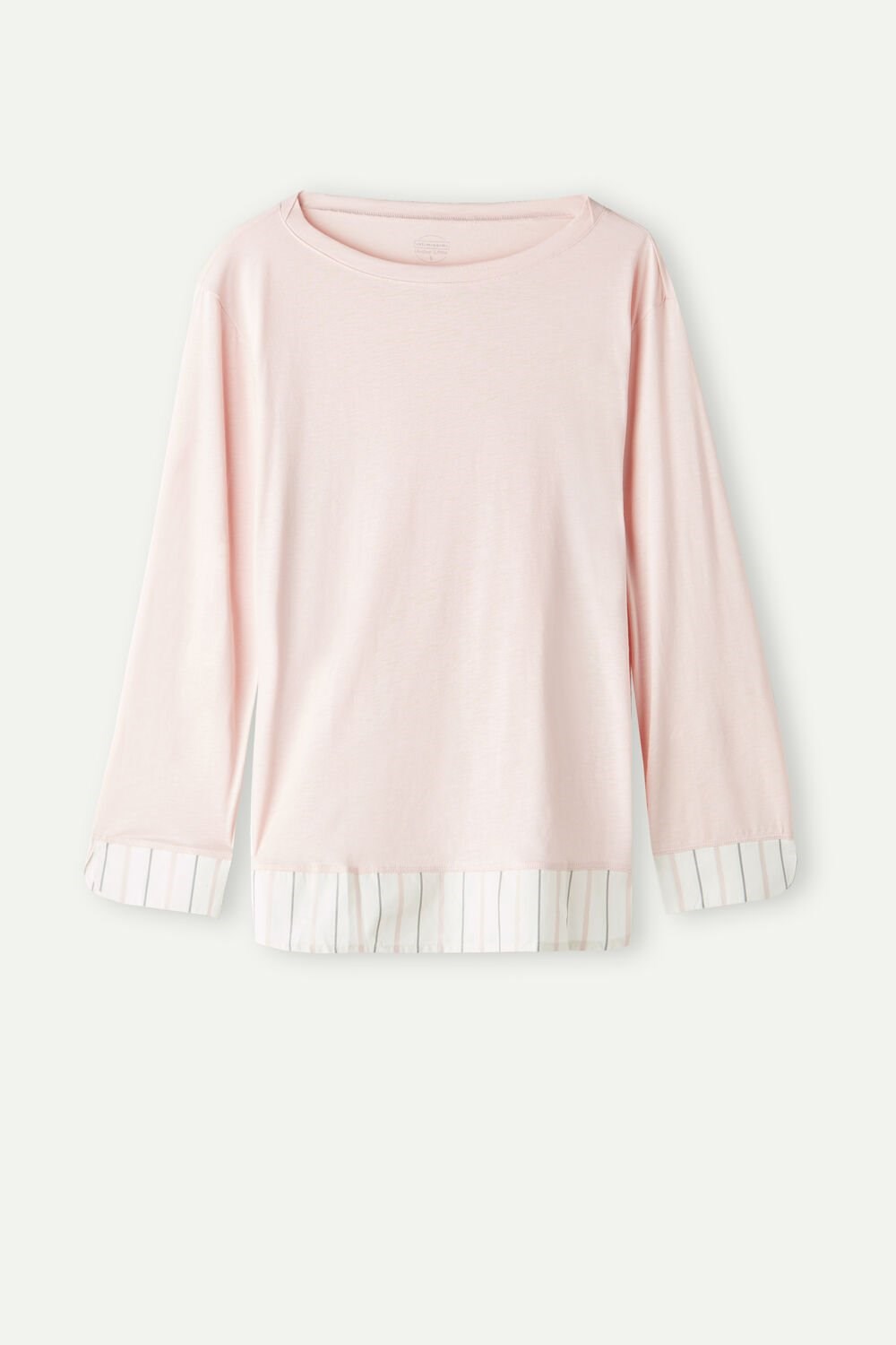 Pale Pink - 234j - Spring Pink Intimissimi Soft Spring Long Sleeve Cotton Top | UHTJ-01854