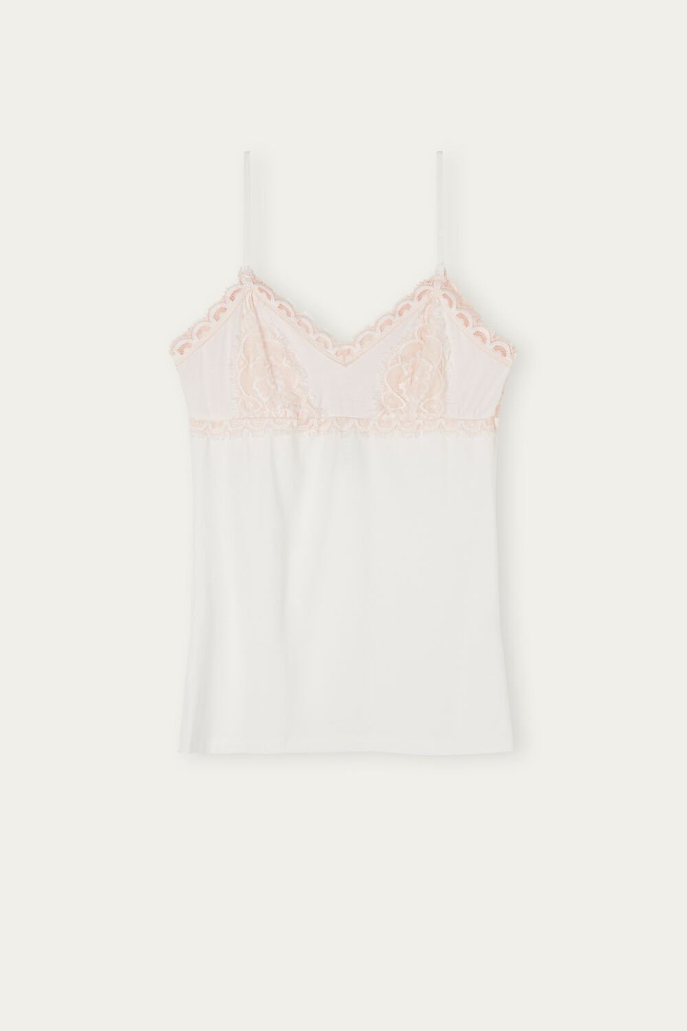 Pale Pink - 885i - Light Pink / Ivory Intimissimi Floral Groove Modal Top | LMNI-87930