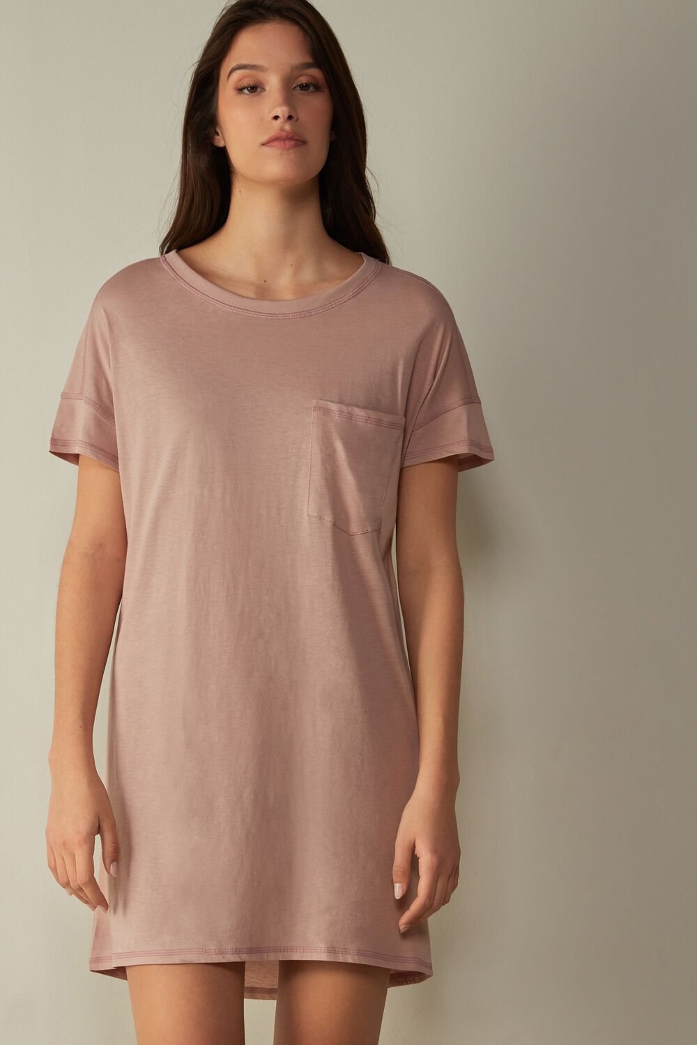 Pink - 011i - Pink Intimissimi Ultrafresh Supima® Cotton Nightdress | MORT-57698