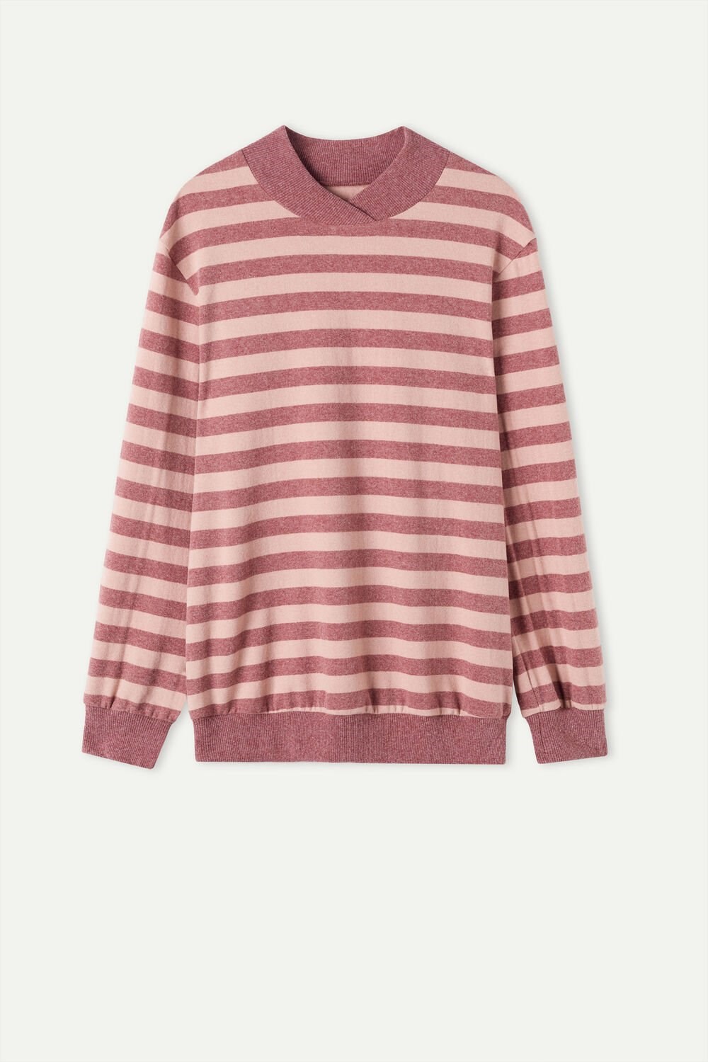 Pink - 158j - Pink / Dark Pink Stripe Intimissimi Winter Candies Striped Long Sleeve Top | AVRK-41236